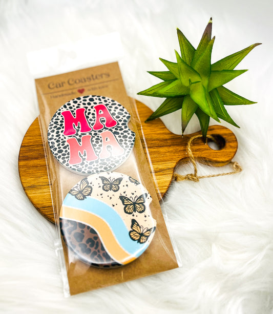 Ceramic Car Coasters, Set of 2