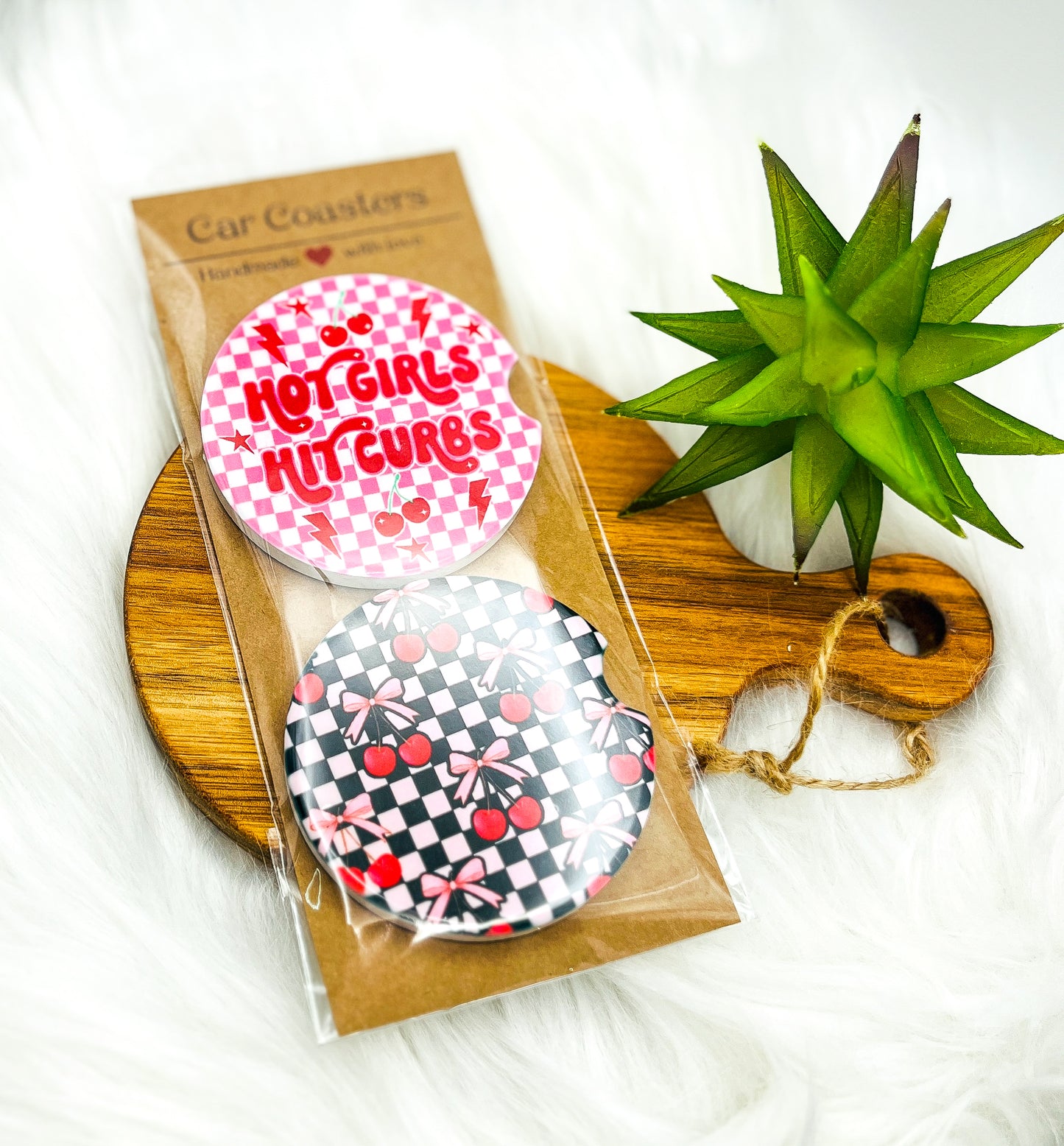 Ceramic Car Coasters, Set of 2