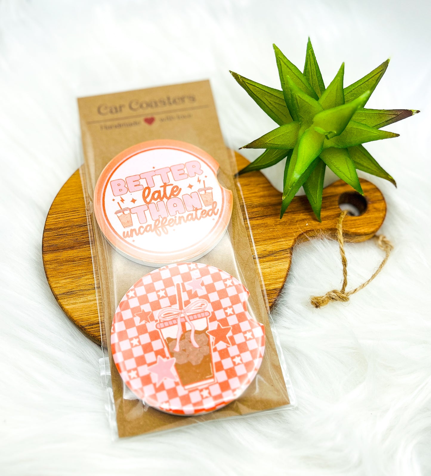 Ceramic Car Coasters, Set of 2