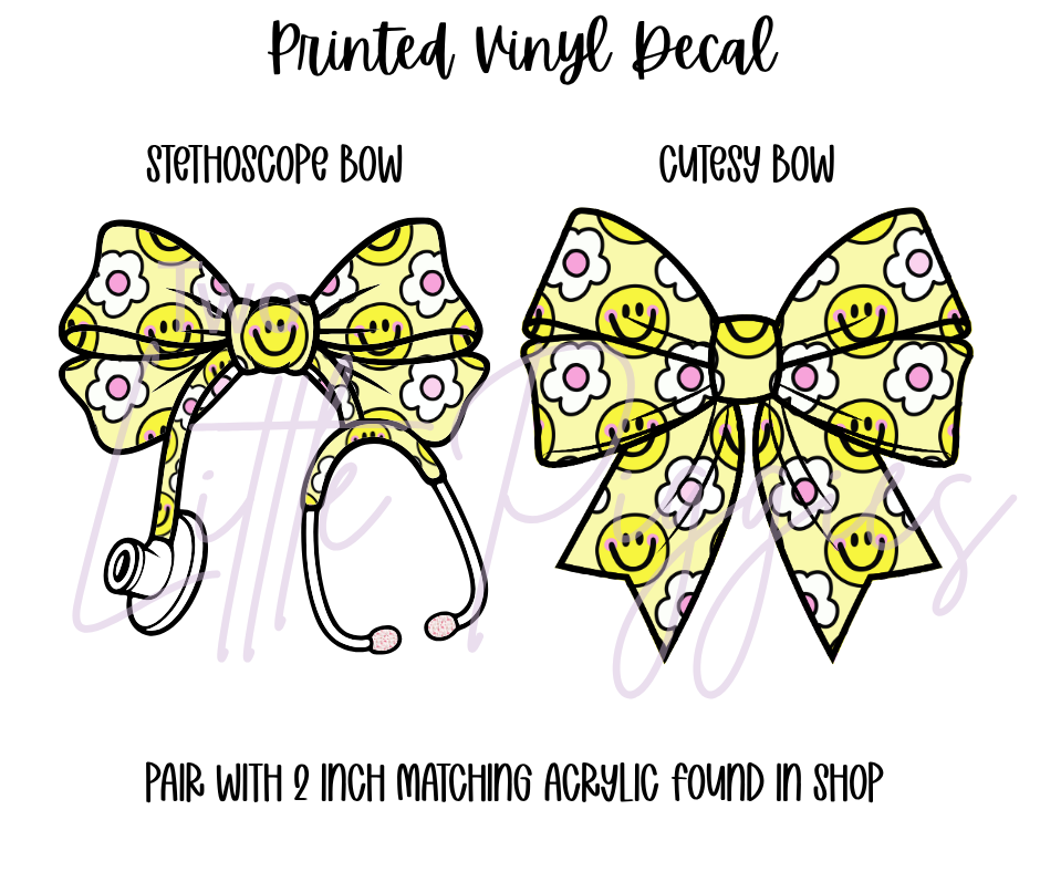 Printed Vinyl - Cutesy Smiles and Daisies