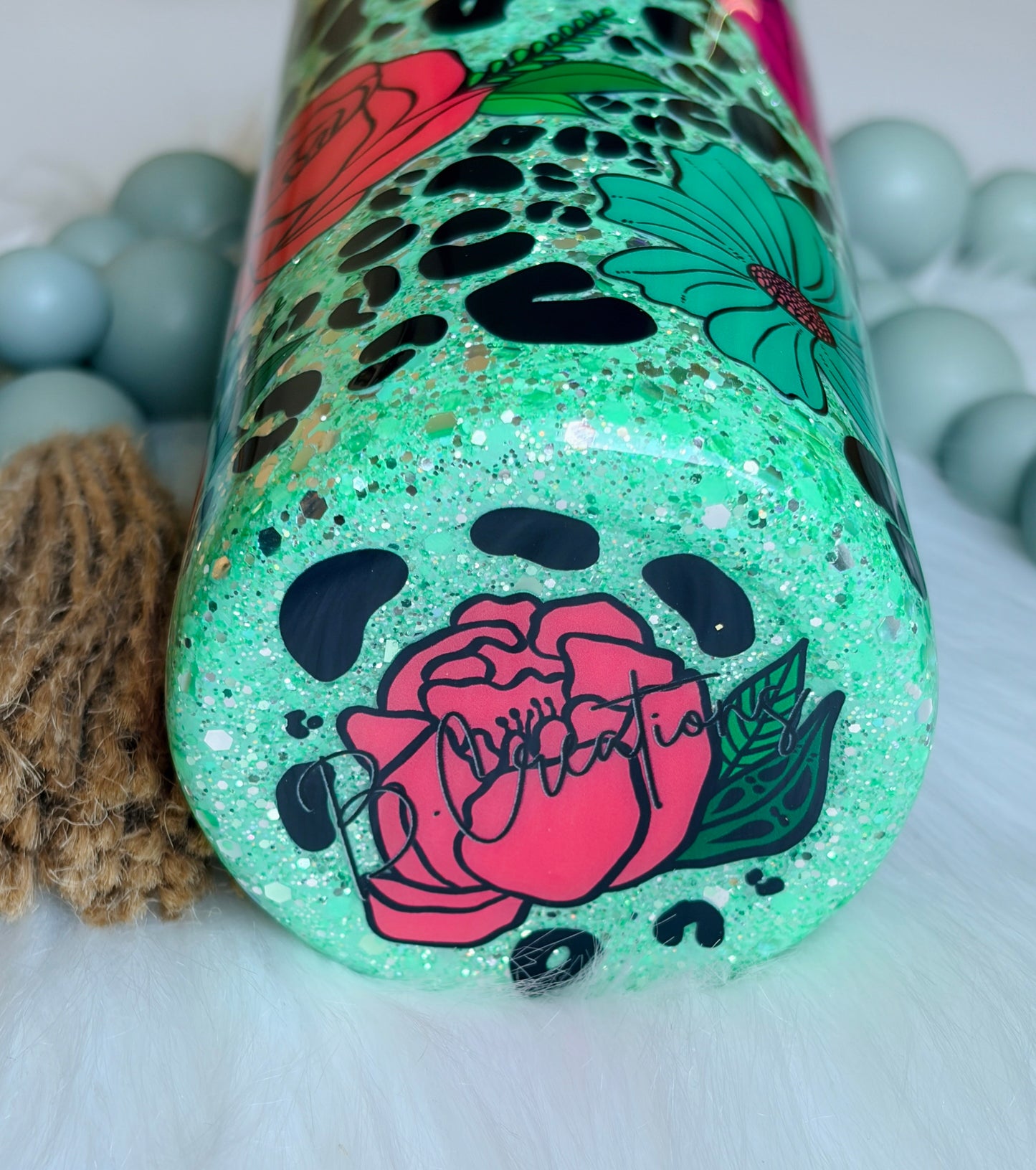 Colorful Floral/Leopard, 20 oz Skinny Tumbler