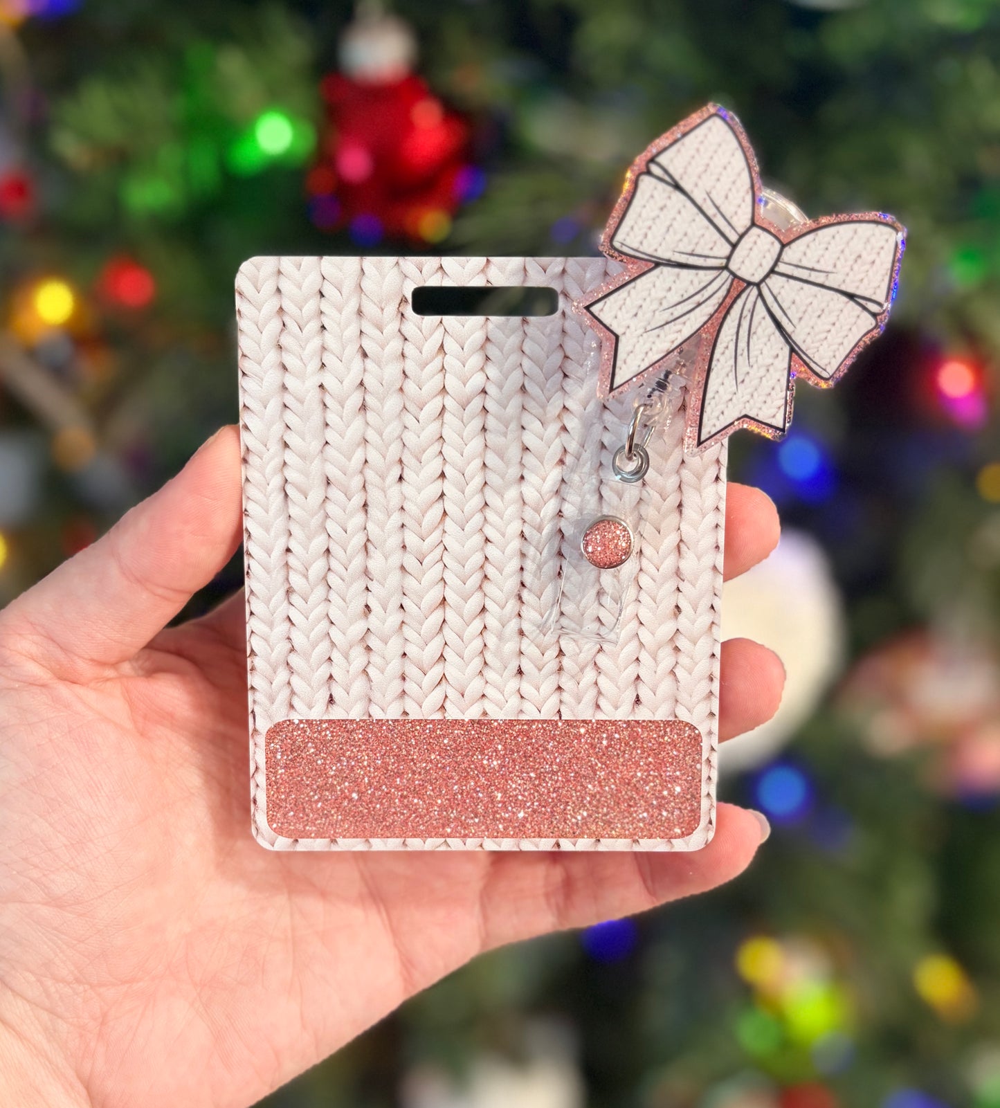 Knitted Badge Buddy/Cutesy Bow Reel Set