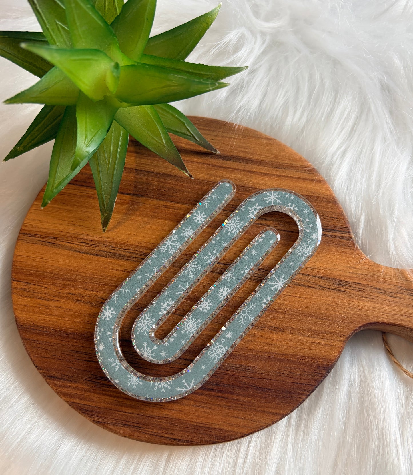 Winter Snowflake, Glitter jumbo paperclip