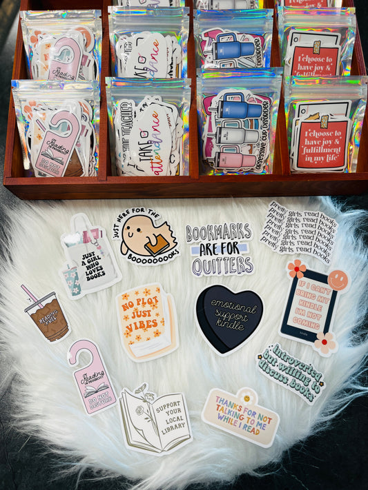 Book Lover Sticker Pack, 12 count