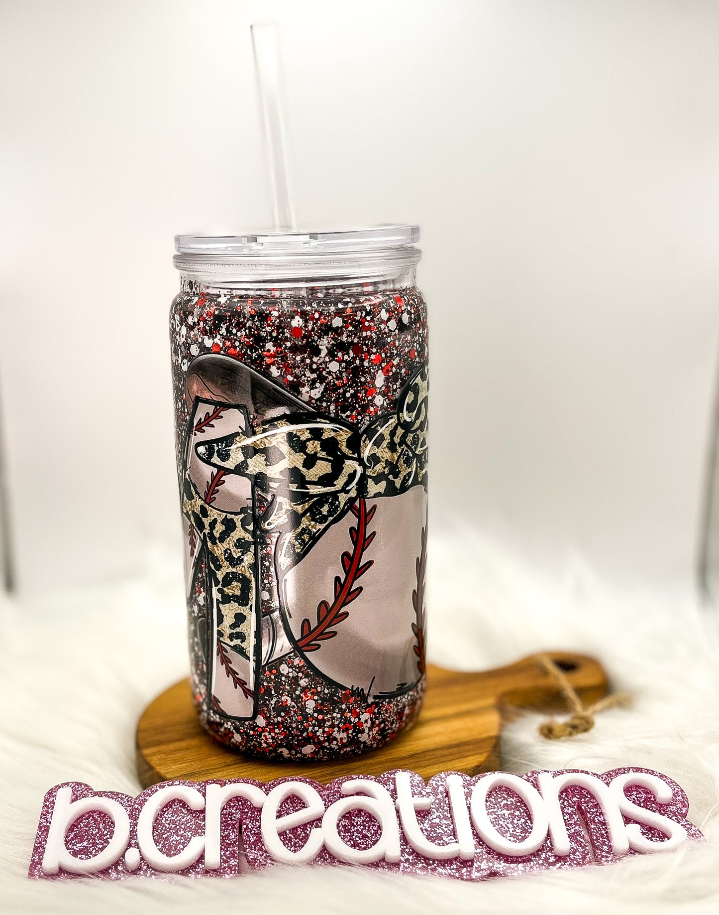 Baseball Mom Snow Globe tumbler, 16 oz tumbler, Snow Globe Glitter Tumbler