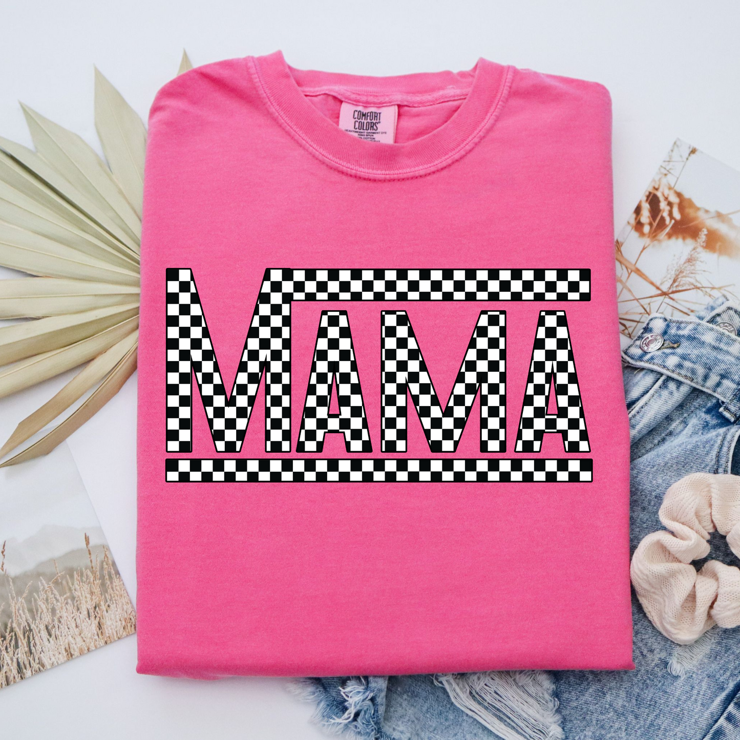 Checkered MAMA, Short Sleeve T-Shirt