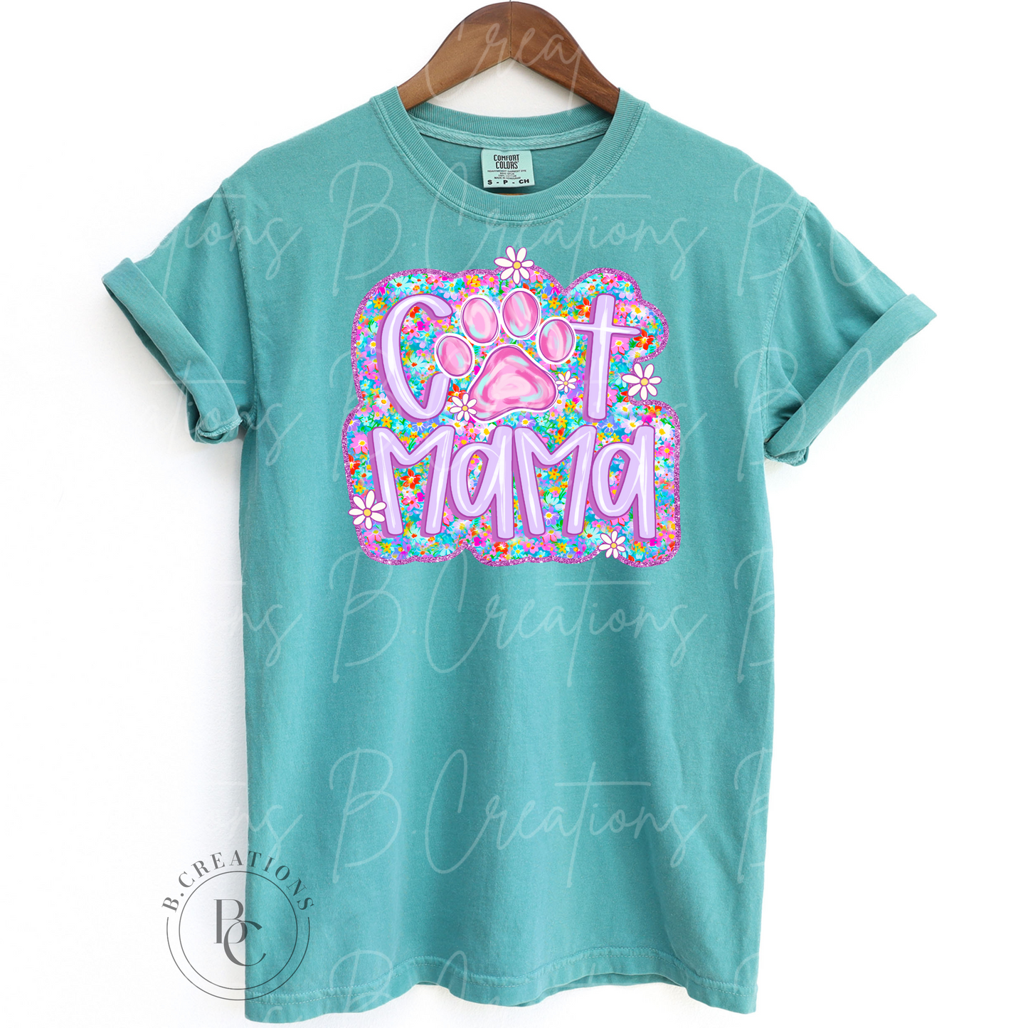 Cat Mama Floral t-shirt
