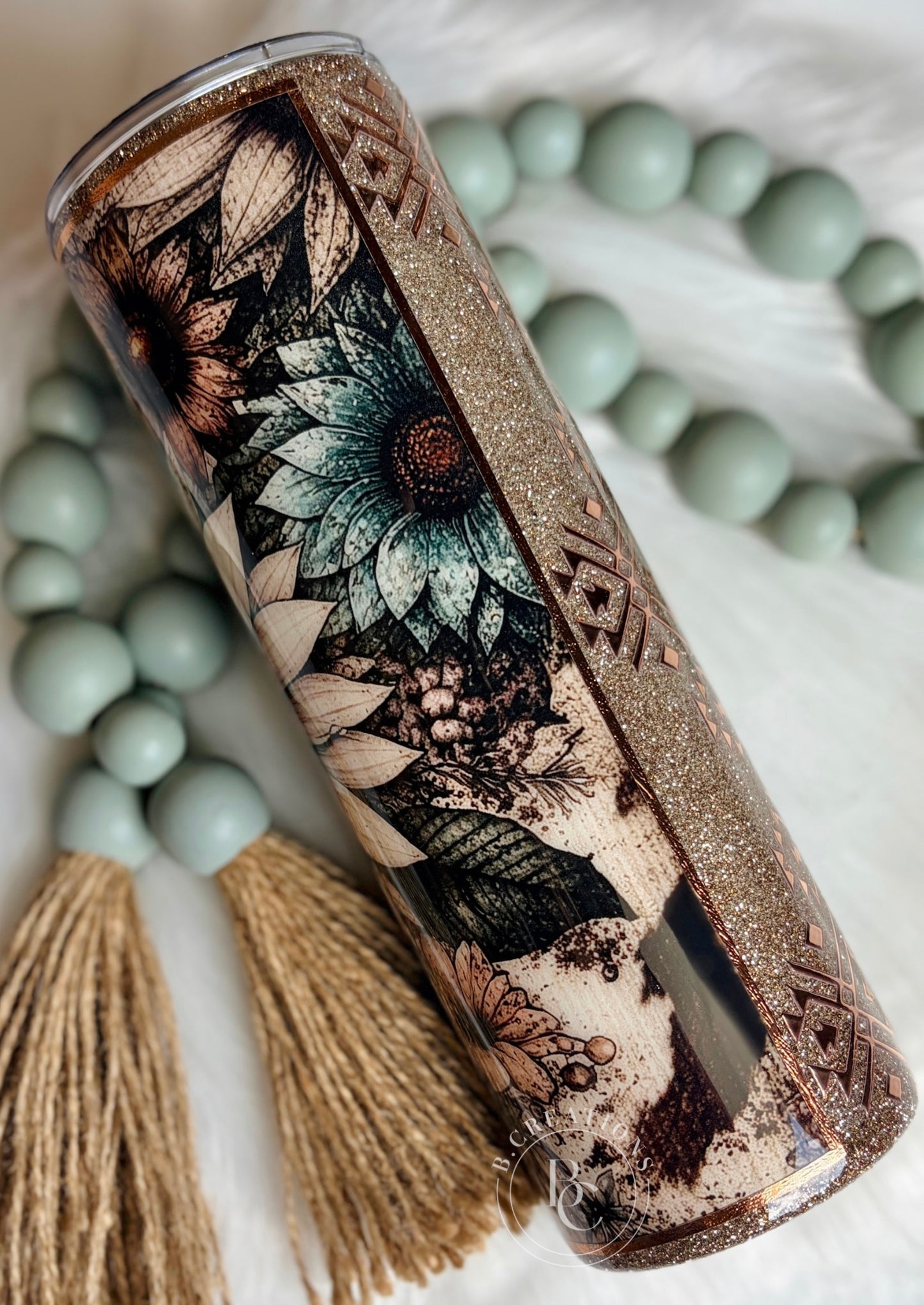 Western Floral, 30 oz skinny tumbler