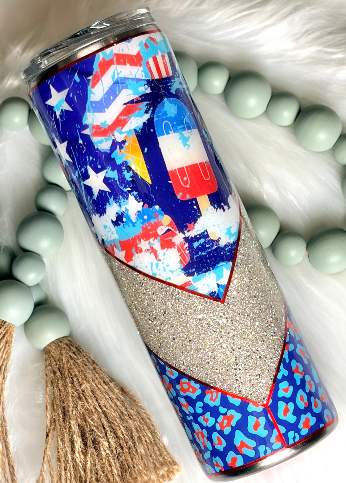 Fourth of July, 30 oz skinny tumbler