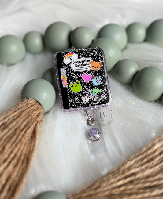 Composition Notebook Badge Reel
