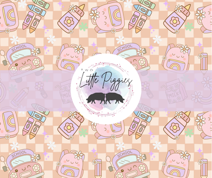 Printed Vinyl - Back to School - Checkered