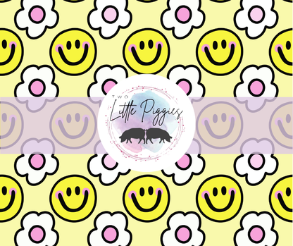 Printed Vinyl - Cutesy Smiles and Daisies