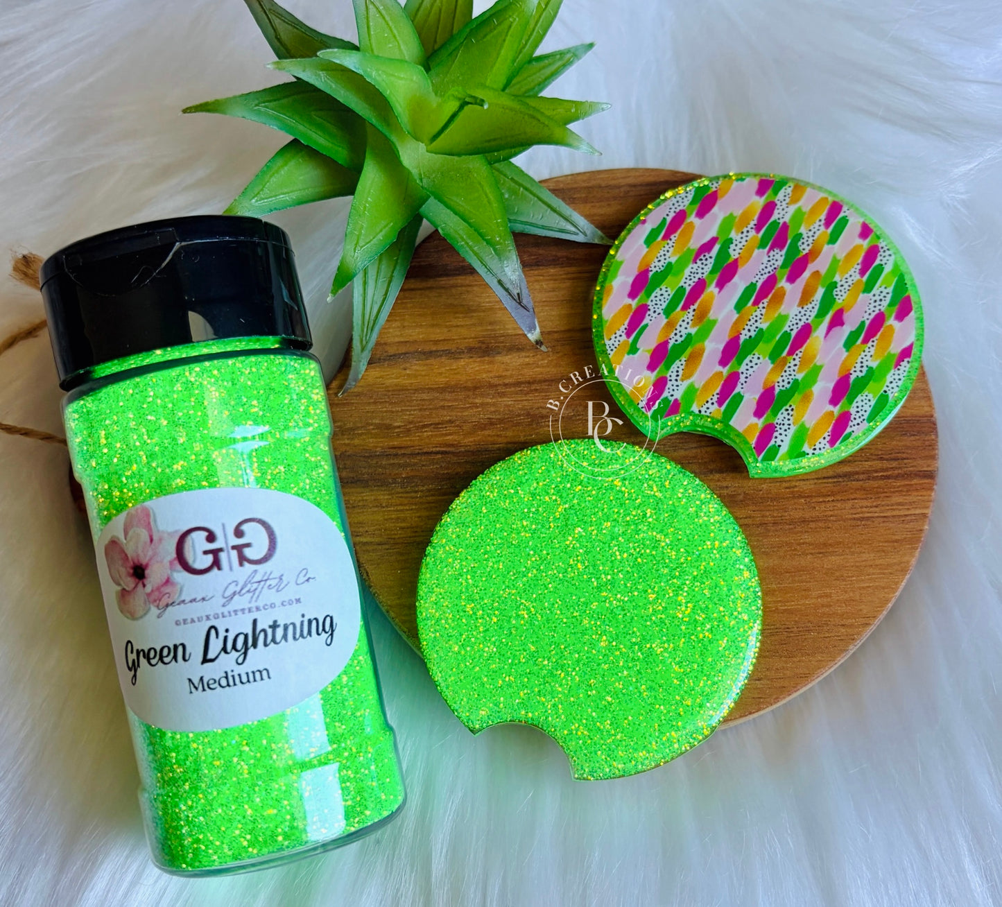 Reversible, Brushstroke/Glitter, acrylic car coasters (set of 2 coasters)