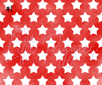 Printed Vinyl - 4th of July - Stars and Bows