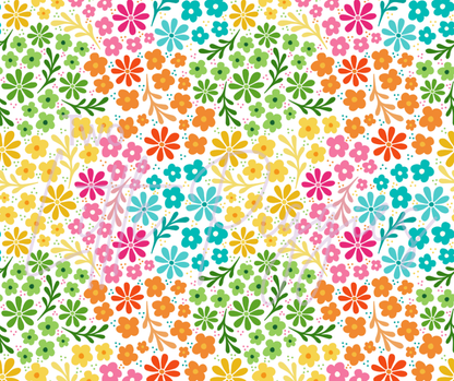 Printed Vinyl - Rainbow Flowers