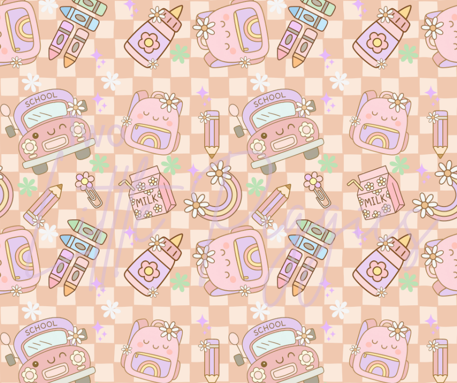 Printed Vinyl - Back to School - Checkered