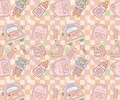 Printed Vinyl - Back to School - Checkered