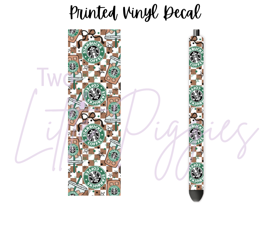 Printed Vinyl - Starbucks Checkered