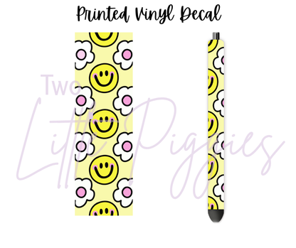Printed Vinyl - Cutesy Smiles and Daisies