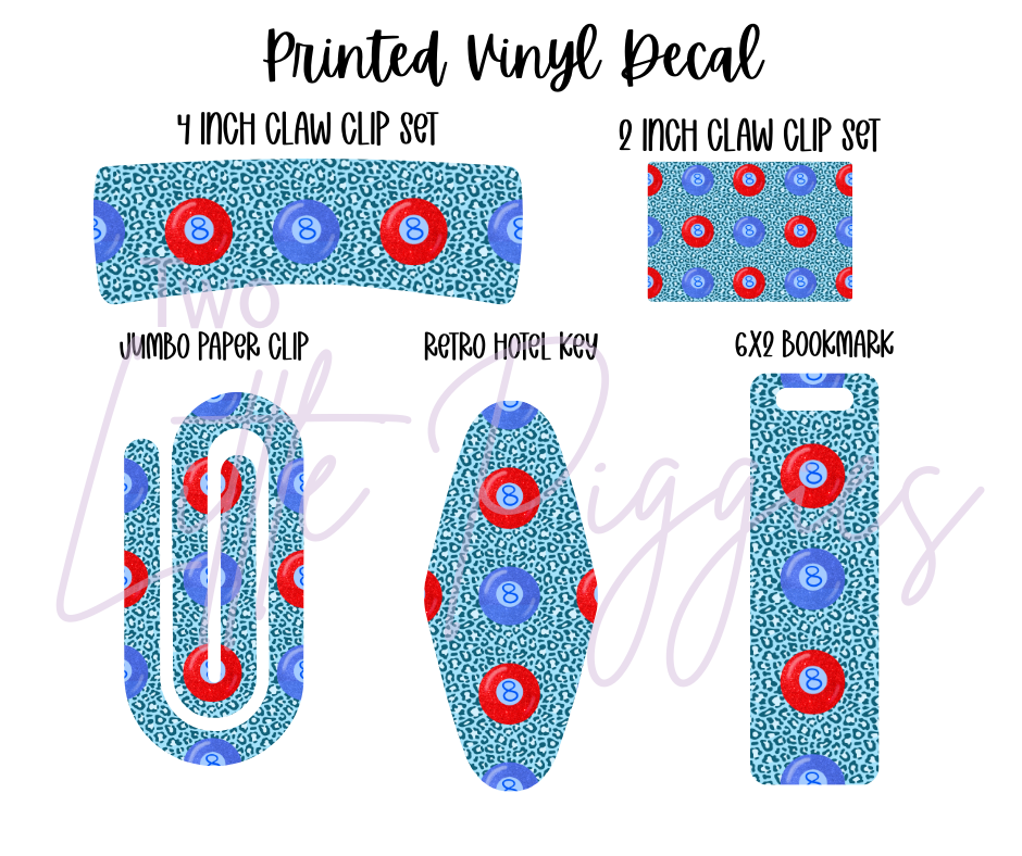 Printed Vinyl - 4th of July -RWB 8 Ball