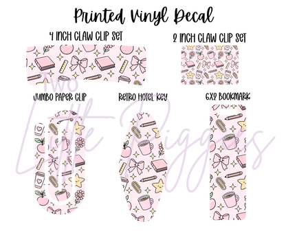 Printed Vinyl - Back to School - Pastel School Supplies