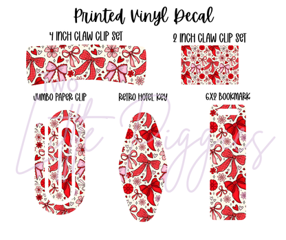 Printed Vinyl - Red and Pink Bows