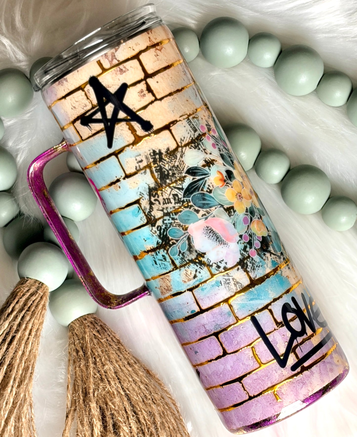Graffiti, 20 oz Skinny with a handle Tumbler