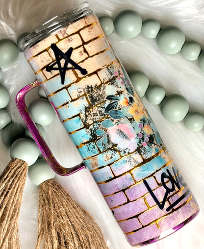 Graffiti, 20 oz Skinny with a handle Tumbler
