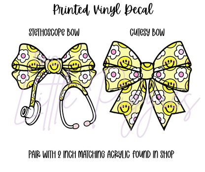 Printed Vinyl - Cutesy Smiles and Daisies