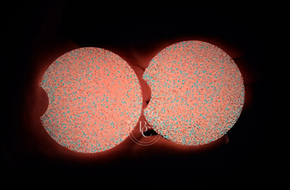 Pink Glow Glitter, acrylic car coasters (set of 2 coasters)