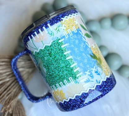 Spring Floral Patchwork, 10 oz mug