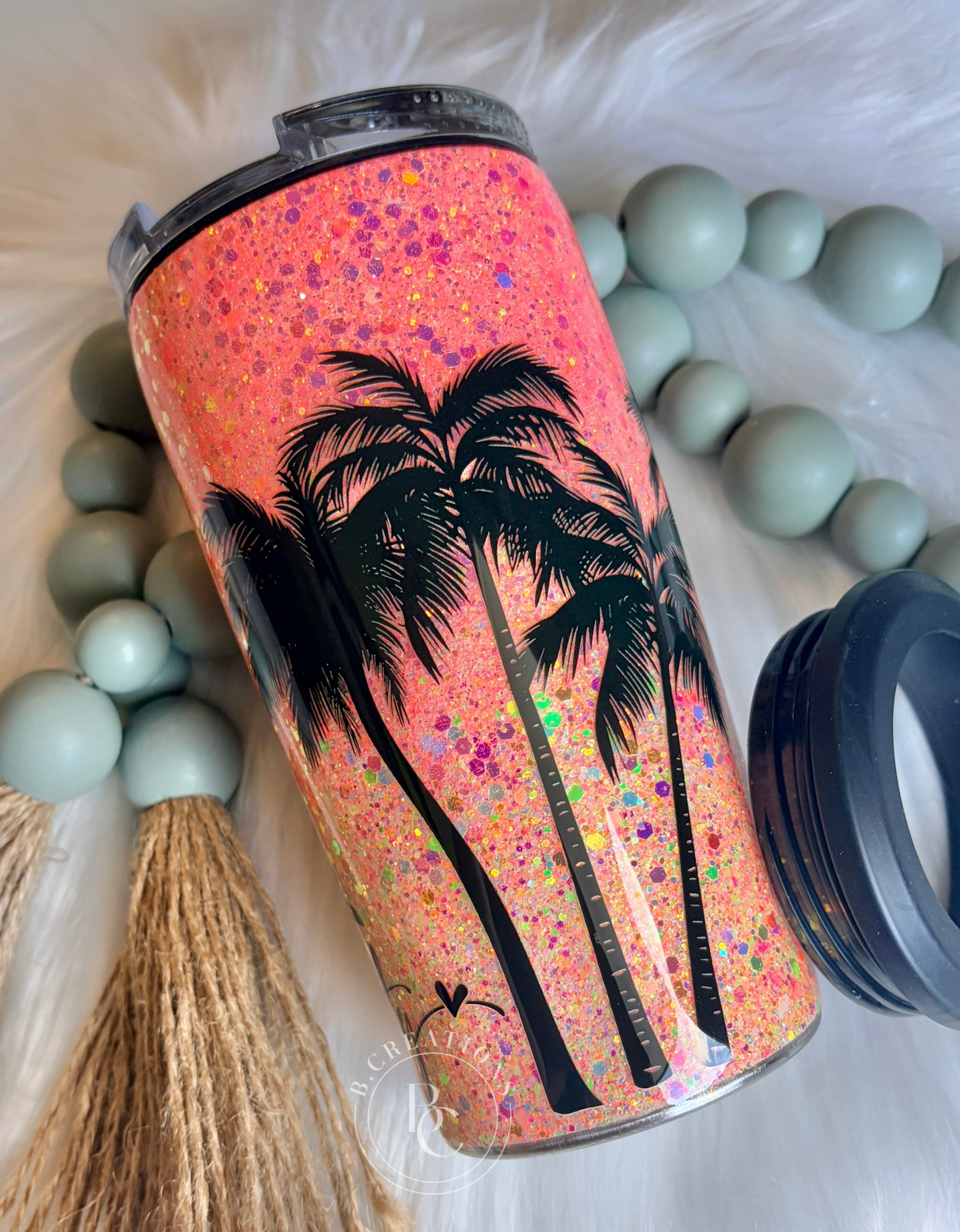 Salty Palms Glow, 4 in 1 can cooler/tumbler