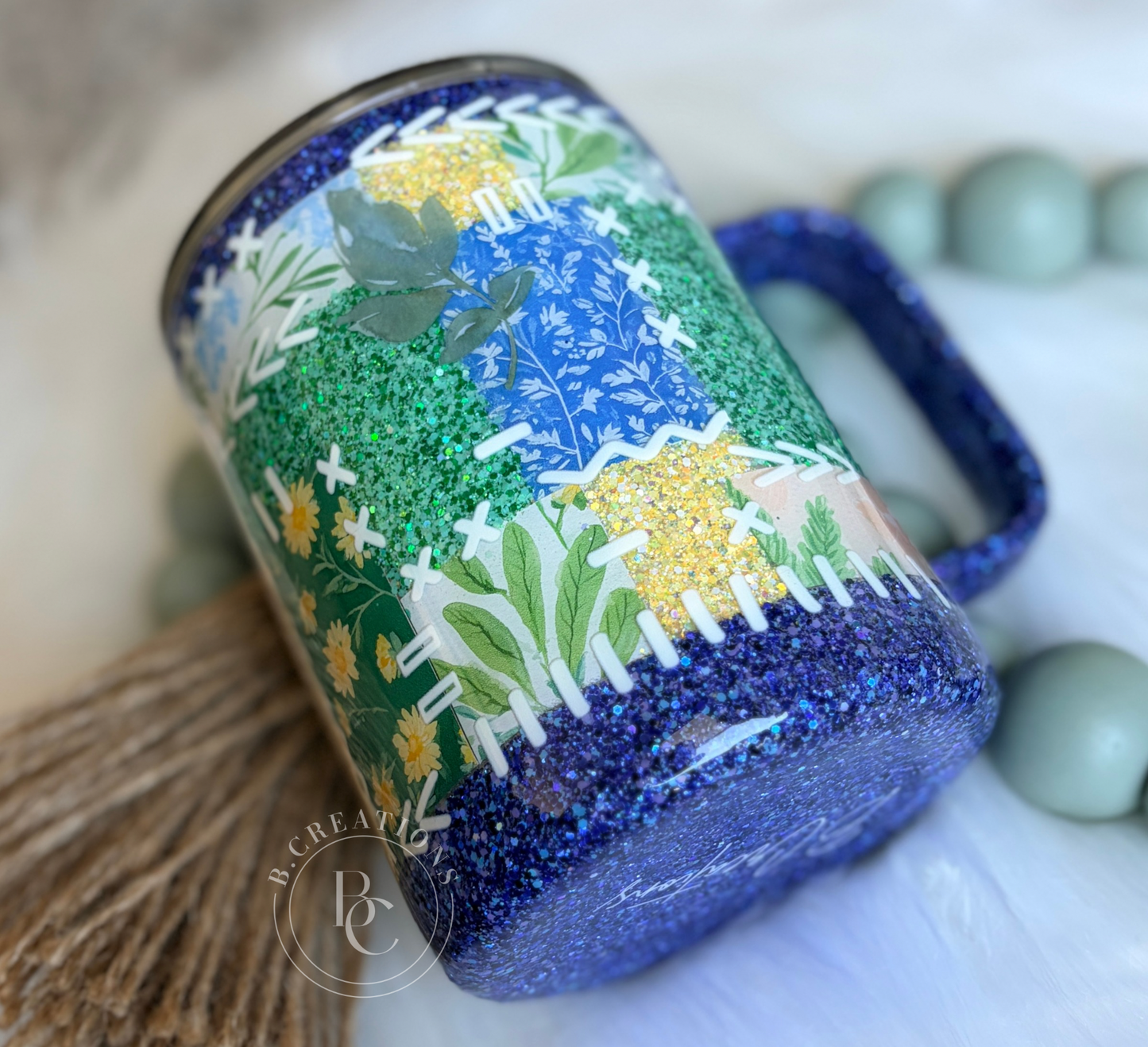 Spring Floral Patchwork, 10 oz mug