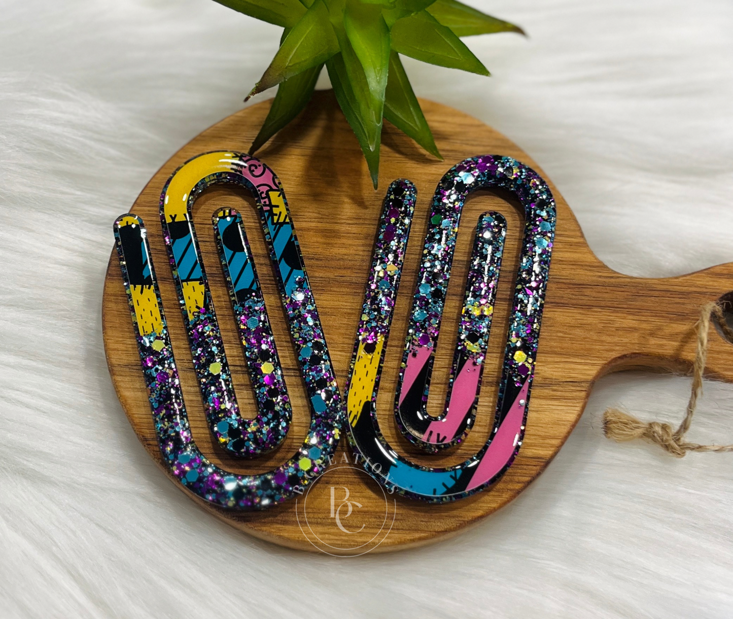 Sally Pattern ombré glitter jumbo paperclip