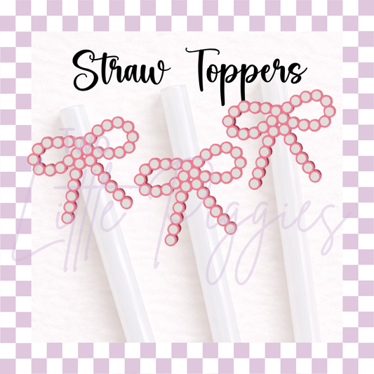 3D Printed - Straw Topper - Pearl Bow