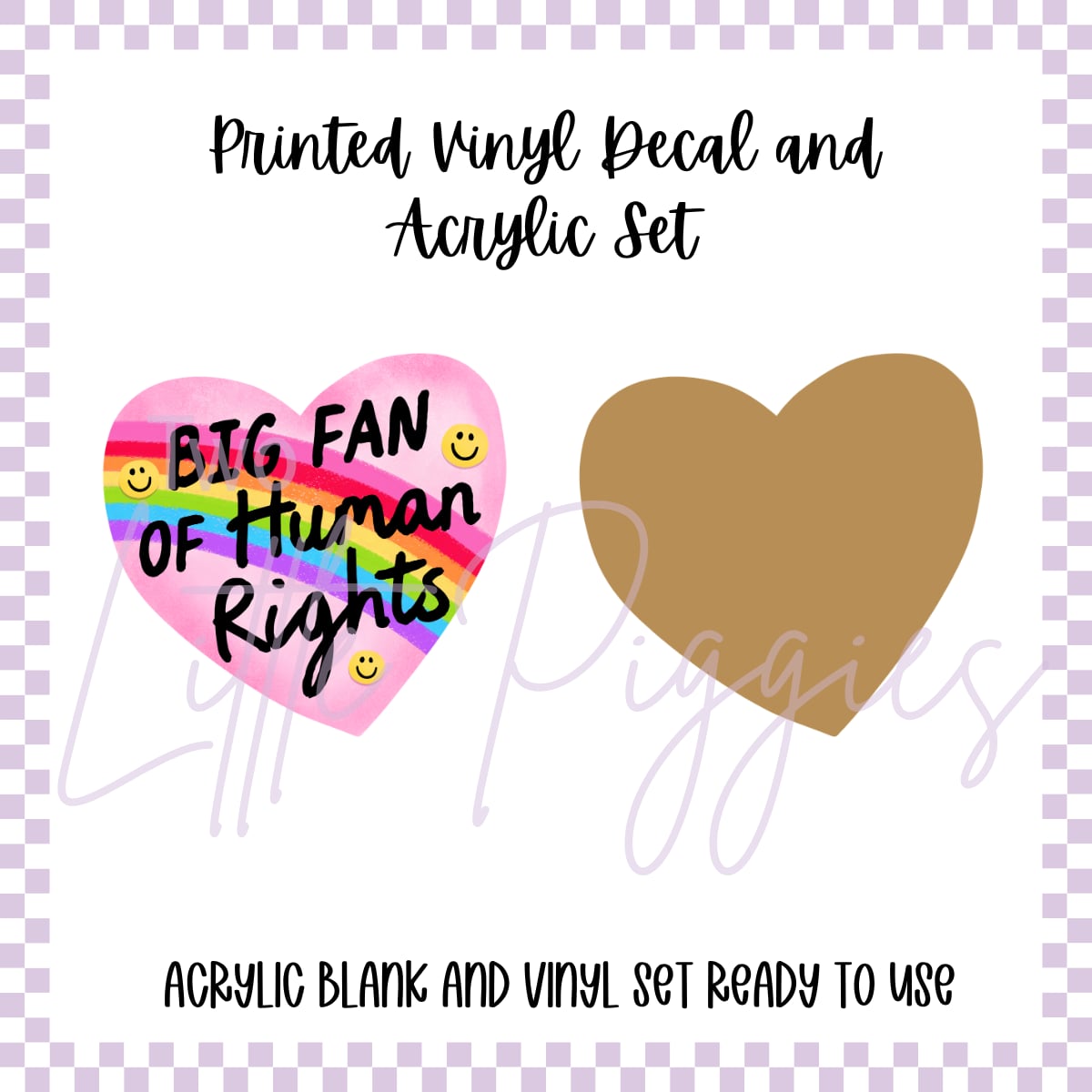 Printed Vinyl and Acrylic Set - Big Fan of Human Rights