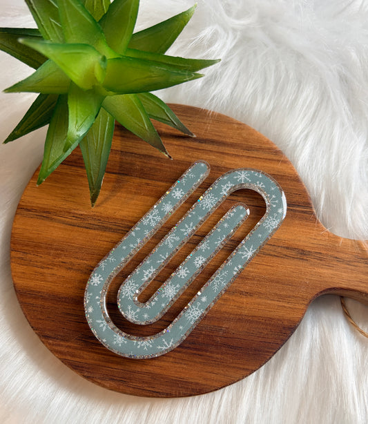 Winter Snowflake, Glitter jumbo paperclip