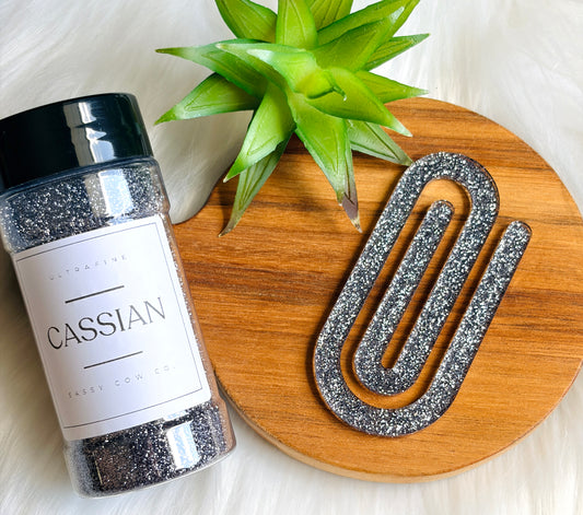 Dark Grey, Glitter jumbo paperclip