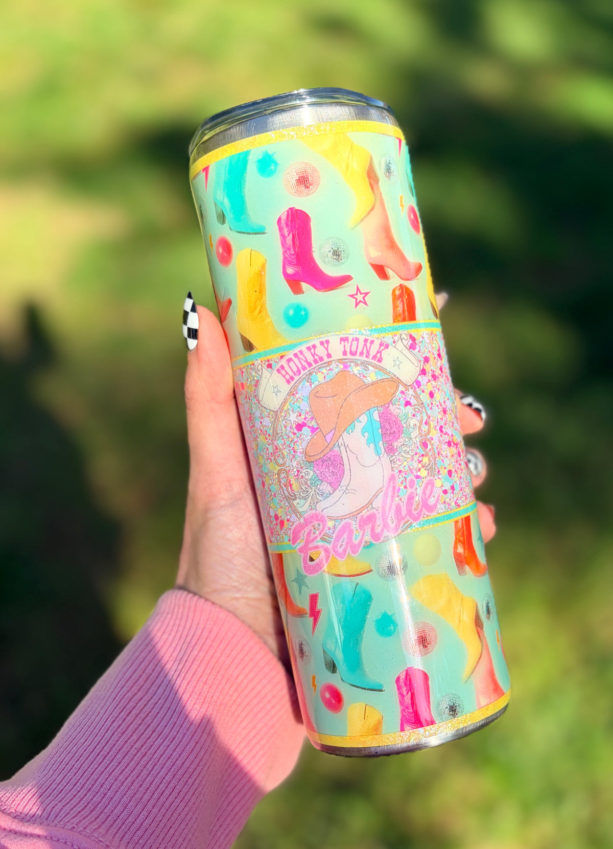 Honky Tonk Barbie, 20 oz Skinny Tumbler