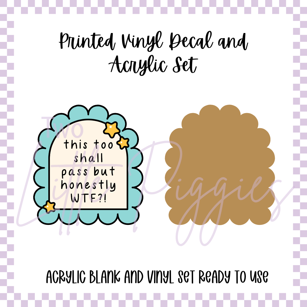Printed Vinyl and Acrylic Set - This to Shall Pass