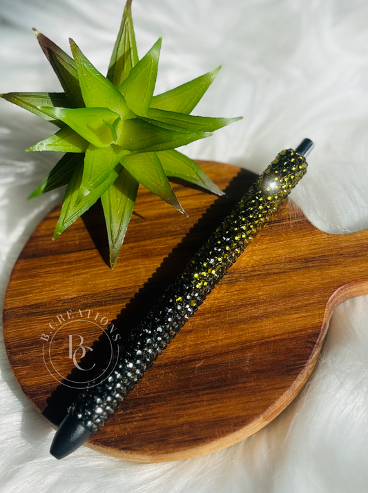 Olive/Grey Rhinestone Pen
