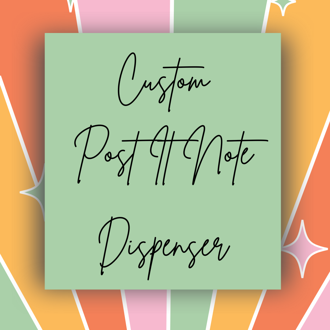 Custom Glitter Post it Note Dispenser