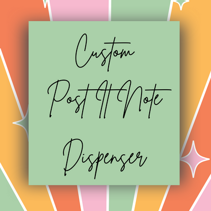 Custom Glitter Post it Note Dispenser