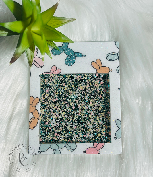 Balloon Dog/Glitter Post it note holder