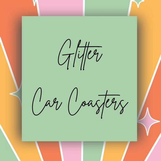 Custom Acrylic Glitter Car Coasters (set of 2)