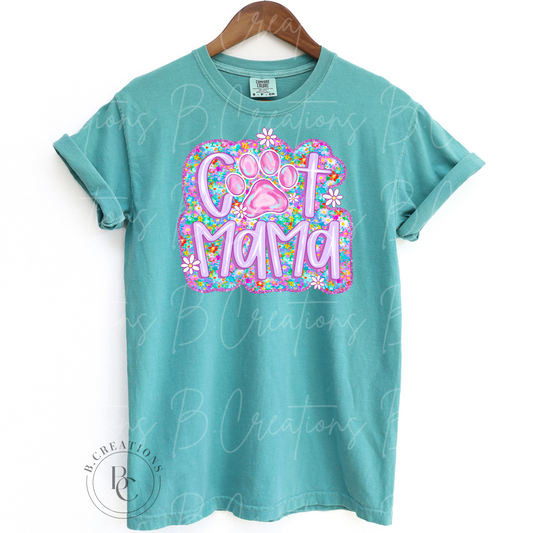 Cat Mama Floral t-shirt