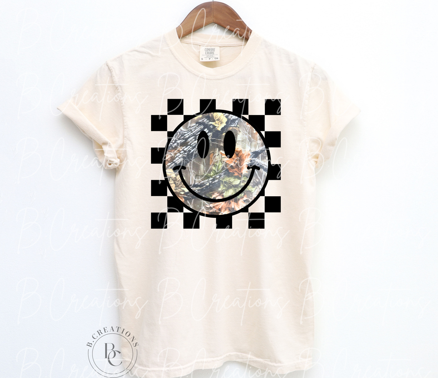 Checkered Camo Smiley T-Shirt