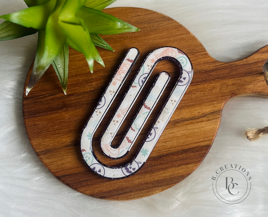 Checkered Halloween/Boo, Glitter jumbo paperclip