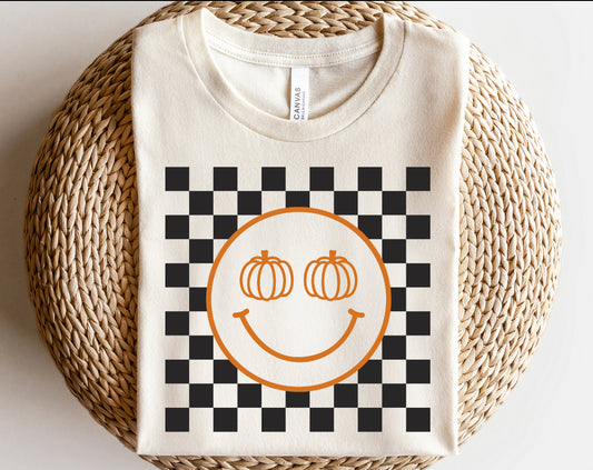 Checkered Pumpkin Smiley