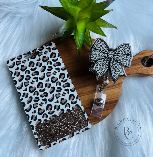 Cheetah Badge Buddy/Cutesy Bow Reel Set